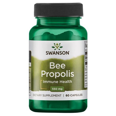 SWANSON Bee Propolis 550mg, 60 kaps.