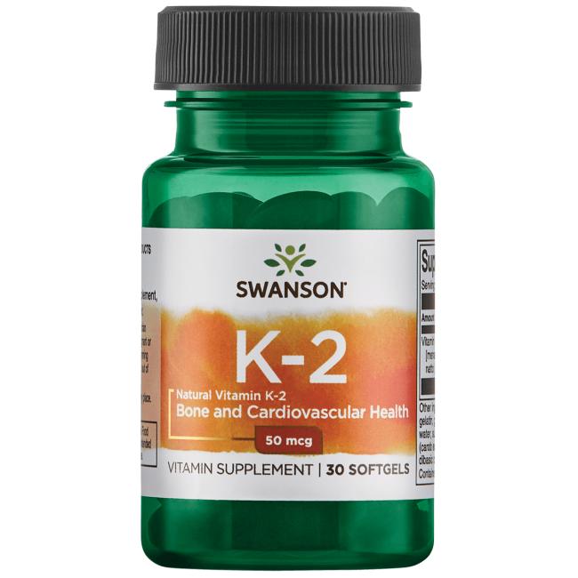 SWANSON Witamina K2 naturalna 50mcg, 30sgels.