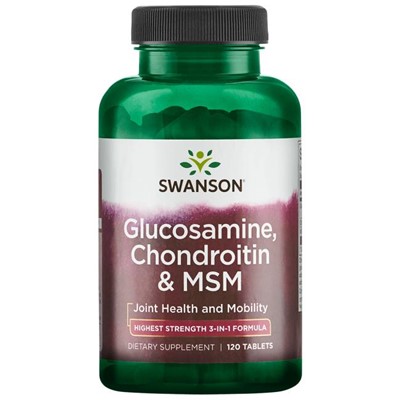 SWANSON Glucosamine, Chondroitin & MSM 120tabl.