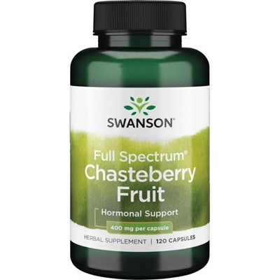SWANSON Chasteberry Fruit 400mg, 120kaps. - Niepokalanek