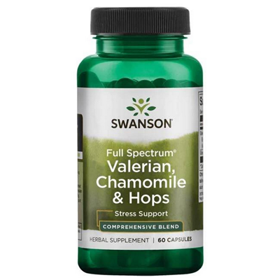 SWANSON Waleriana, Rumianek, Chmiel 60 kaps.