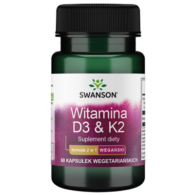 SWANSON Witamina D3 2000 IU & K2 75 mcg 60 vcaps.