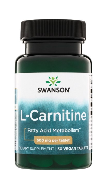 SWANSON L-Carnitine 500mg, 30 vtabl. - L-Karnityna