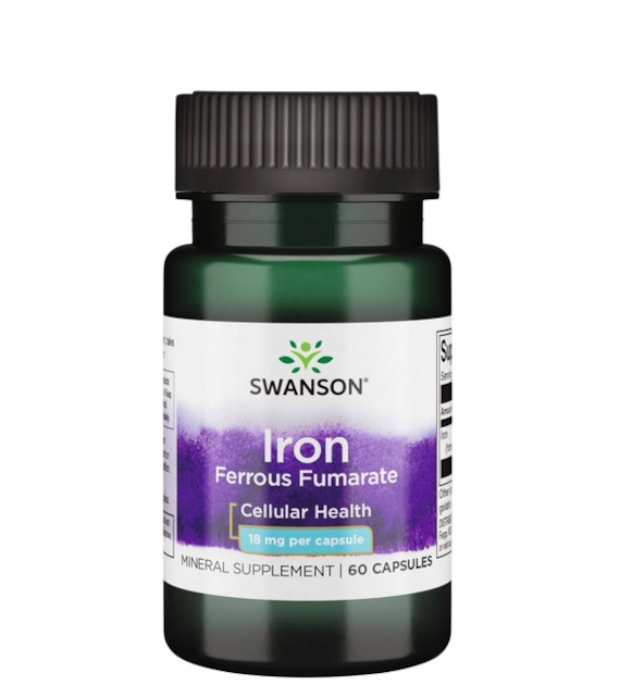 SWANSON Iron Ferrous Fumarate 18mg, 60kaps. - fumaran żelaza