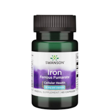SWANSON Iron Ferrous Fumarate 18mg, 60kaps. - fumaran żelaza