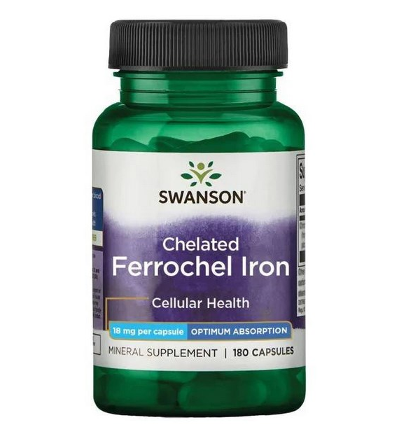 SWANSON Albion Chelat Żelaza 18mg, 180kaps.