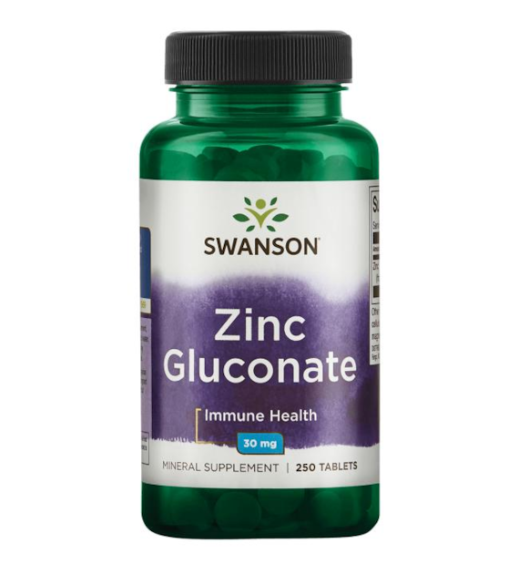 SWANSON Cynk - glukonian 30mg, 250tab.