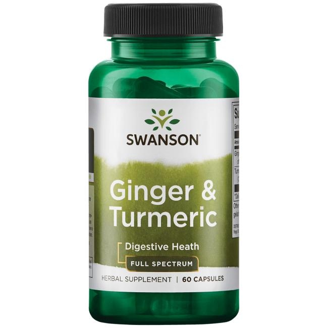 SWANSON Ginger + Turmeric 60kaps. - Imbir i kurkuma