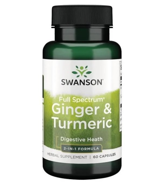 SWANSON Ginger + Turmeric 60kaps. - Imbir i kurkuma