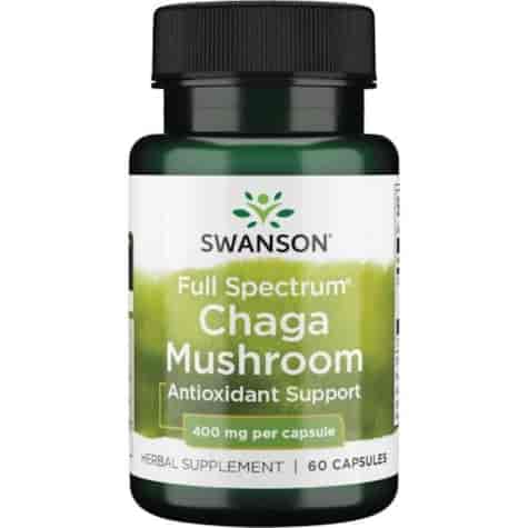 SWANSON Chaga Mushroom 400mg, 60kaps.
