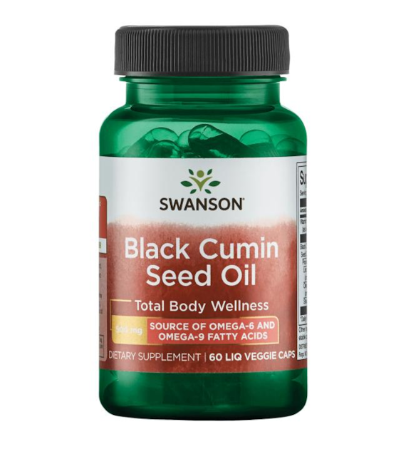 SWANSON Black Cumin Seed Oil 500mg, 60vcaps. - Olej z czarnego kminu