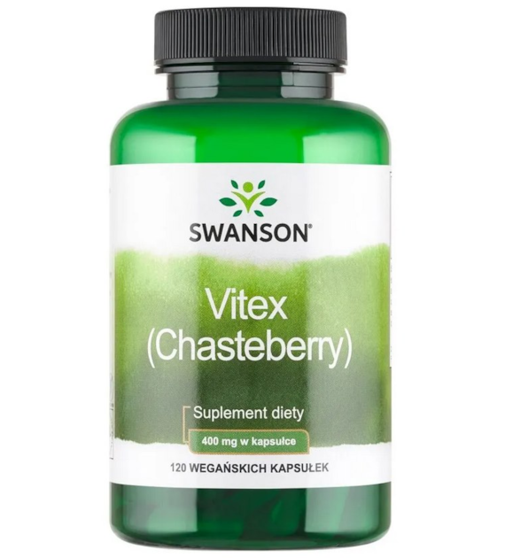 SWANSON Chasteberry Fruit 400mg, 120kaps. - Niepokalanek