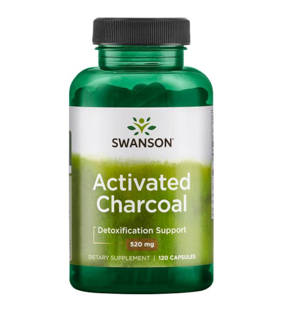 SWANSON Activated Charcoal 260mg, 120kaps. - Węgiel drzewny aktywny