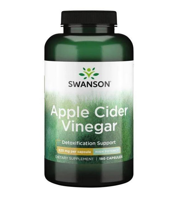 SWANSON Apple Cider Vinegar 625mg, 180 kaps. - ocet jabłkowy