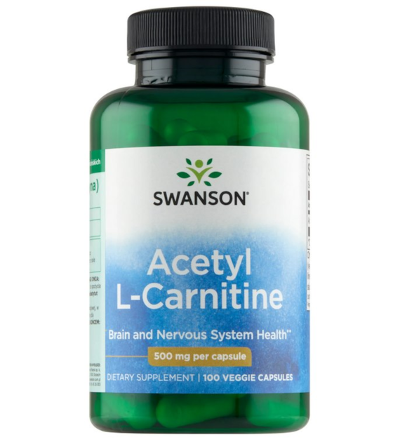 SWANSON Acetyl L-Carnitine 500mg, 100vcaps. - Acetyl L-Karnityny
