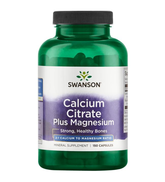 SWANSON Calcium Citrate + Magnesium 150kaps. - Cytrynian wapnia + magnez
