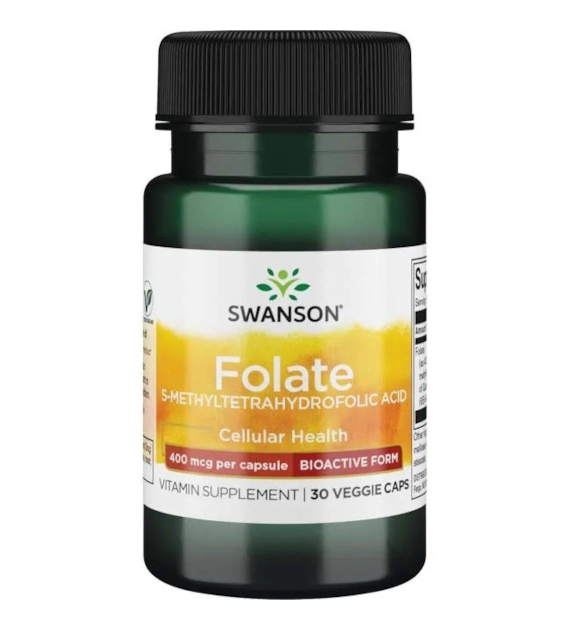 SWANSON Folian Quatrefolic 400mcg, 30kaps.