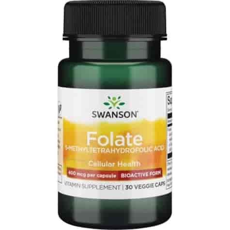 SWANSON Folian Quatrefolic 400mcg, 30kaps.