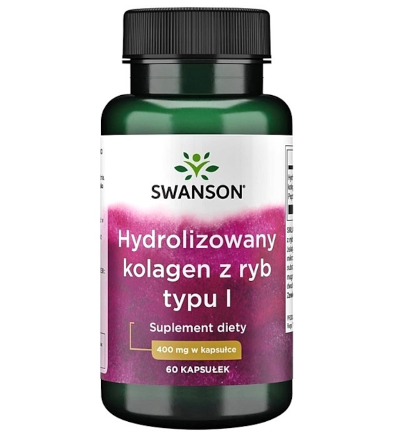 SWANSON Hydrolizowany kolagen z ryb Typu I 400mg, 60kaps.