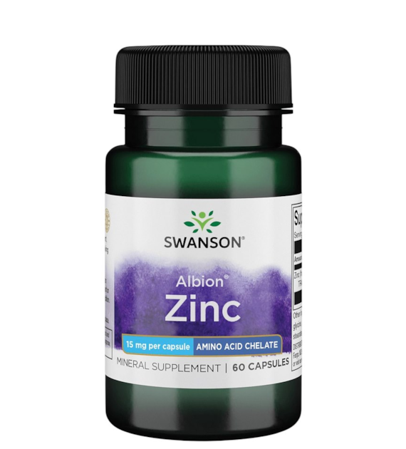 SWANSON Albion Chelat Cynku 15mg, 60kaps.