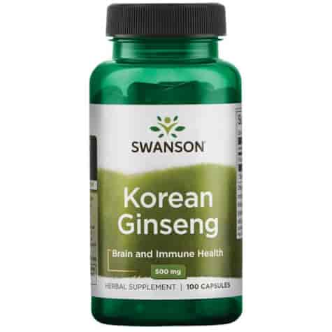 SWANSON Korean Ginseng 500mg, 100kaps. - żeń-szeń koreański