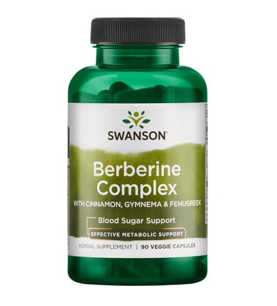 SWANSON Berberine Complex with Cinnamon, Gymnema, Fenugreek 90kaps. - Berberyna kompleks