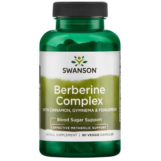 SWANSON Berberine Complex with Cinnamon, Gymnema, Fenugreek 90kaps. - Berberyna kompleks