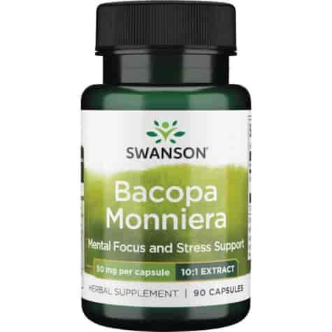 SWANSON Bacopa Monniera 10:1 extract 90kaps. - Brahmi