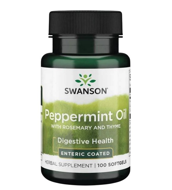 SWANSON Peppermint Oil with rosemery and thyme 100 sgels. - olejek z mięty pieprzowej, rozmarynu i tymianku