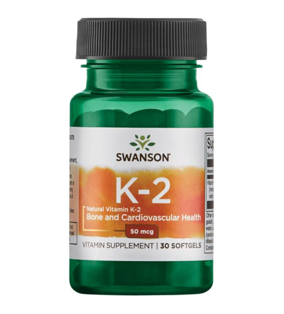 SWANSON Witamina K2 naturalna 50mcg, 30sgels.