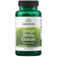 SWANSON Ginkgo Biloba ekstrakt 60mg, 120 vcaps. - miłorząb japoński