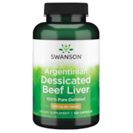 SWANSON Argentinian Dessicated Beef Liver 500mg, 120 kaps. - wątroba wołowa
