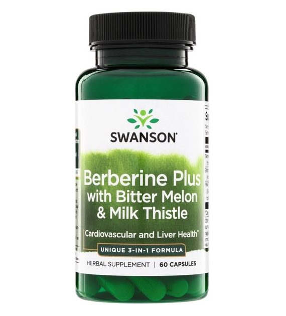SWANSON Berberine Plus with Bitter Melon + Milk Thistle 60 kaps. - berberyna z gorzkim melonem i ostropestem