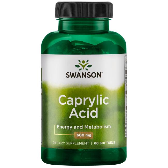 Swanson Caprylic acid 600 mg 60 sgels kwas kaprylowy