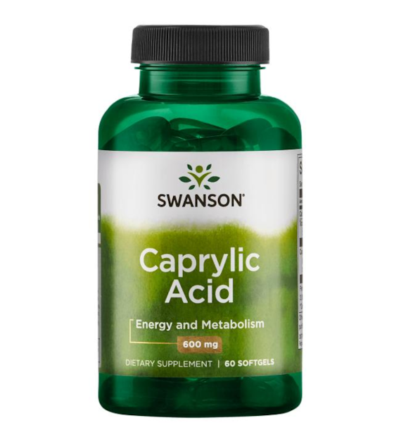 SWANSON Caprylic Acid 600mg, 60sgels. - kwas kaprylowy