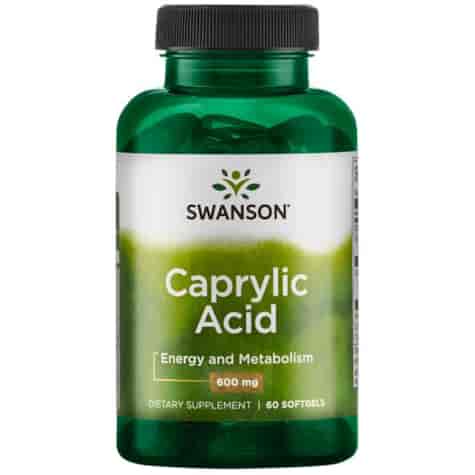 SWANSON Caprylic Acid 600mg, 60sgels. - kwas kaprylowy