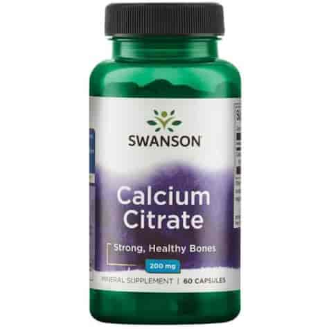 SWANSON Calcium Citrate 200mg, 60 kaps. - cytrynian wapnia