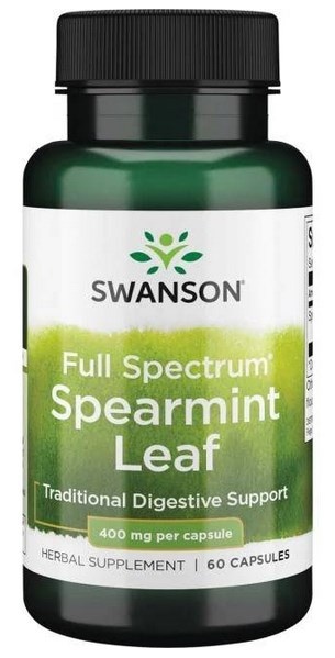 SWANSON Spearmint leaf 400mg, 60 kaps. - mięta liść