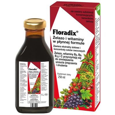FLORADIX Żelazo i witaminy w płynnej formule 250ml