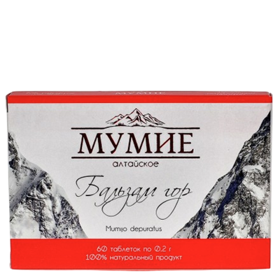Balsam Gór mumio oczyszczone shilajit ałtajskie 200mg x 60 tabletek