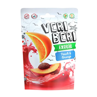 VERI BERI Żelki paski brzoskwinia i pomarańcza bez dodatku cukru bezglutenowe 50g