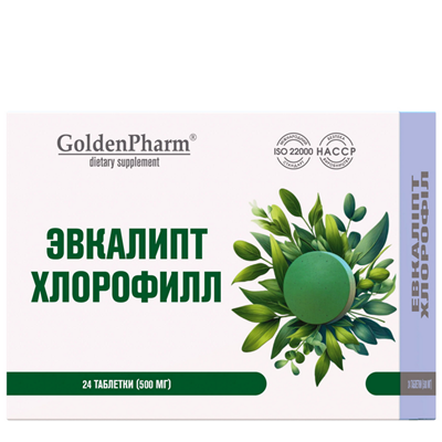 GOLDEN PHARM Eukaliptus + chlorofil 24 tabletek do ssania