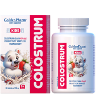 GOLDEN PHARM Colostrum kids 40% IgG truskawkowe 60 tabletek do ssania