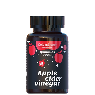 GOLDEN PHARM Ocet jabłkowy żelki wegańskie 500mg, 60 szt.