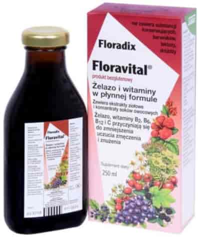FLORADIX Floravital produkt bezglutenowy żelazo i witaminy płyn 250ml
