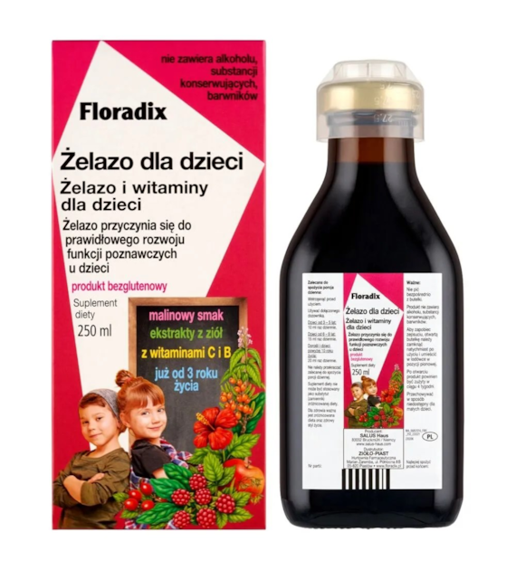 FLORADIX Żelazo i witaminy dla dzieci 250ml