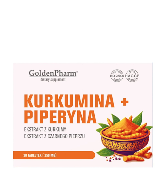 GOLDEN PHARM Kurkumina + Piperyna 30 tabletek