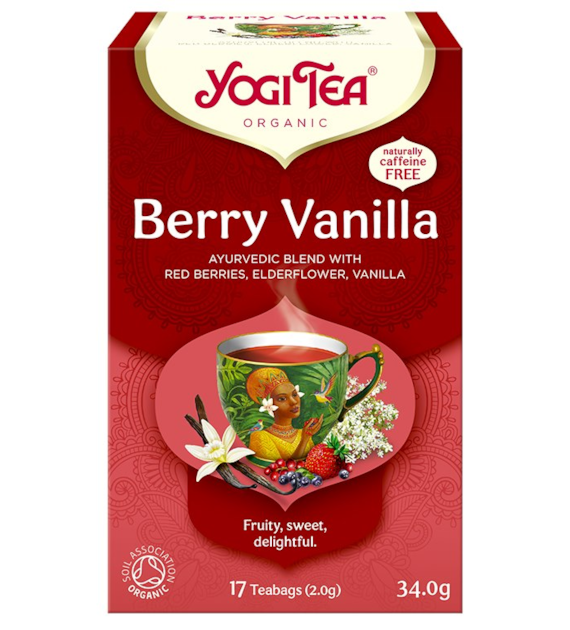 YOGI TEA Herbatka Berry Vanilla - czerwone owoce z wanilią BIO 17*2g