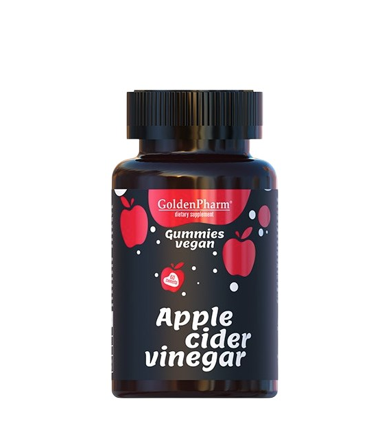 GOLDEN PHARM Ocet jabłkowy żelki wegańskie 500mg, 60 szt.