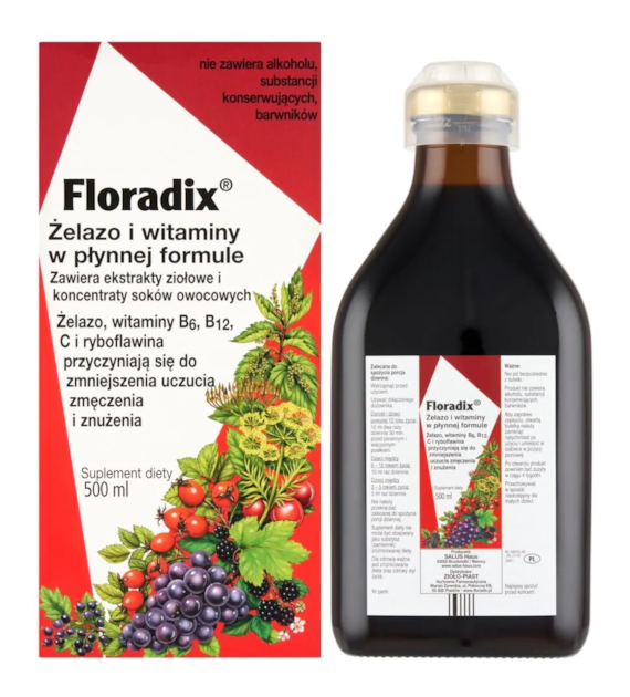 FLORADIX Żelazo i witaminy w płynnej formule 500ml